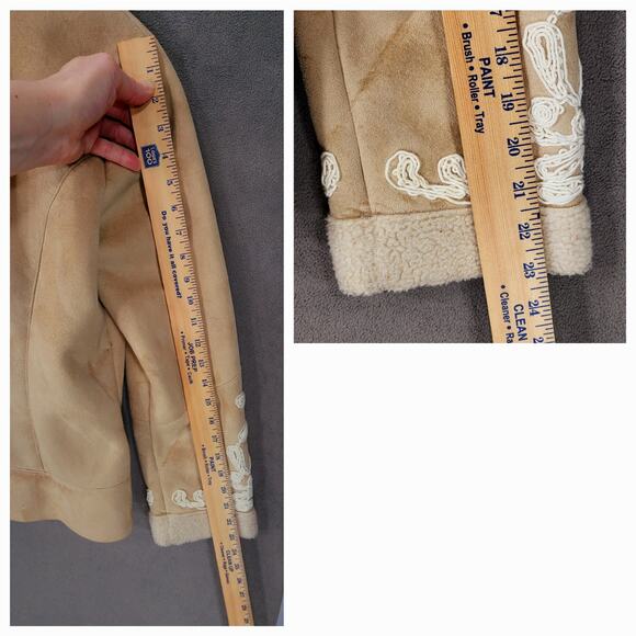 Inc International Concepts PM Faux Fur Jacket Womens Camel Lavish WC Embroidered - Picture 7 of 14